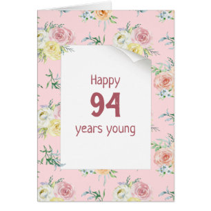 Watercolor Roses 94th Birthday Cards