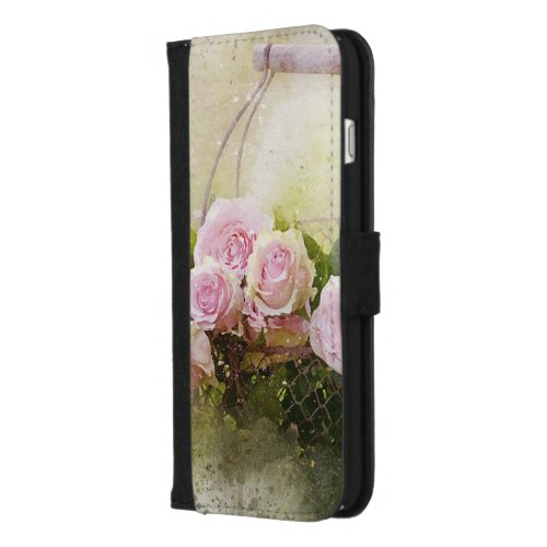 watercolor_roses_and_basket iPhone 87 plus wallet case