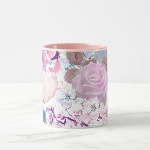 Watercolor roses and hydrangeas. mug