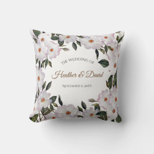 Watercolor Roses Ballerina Floral Art Design Throw Pillow