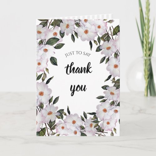 Watercolor Roses Ballerina Floral Art Thank You Card