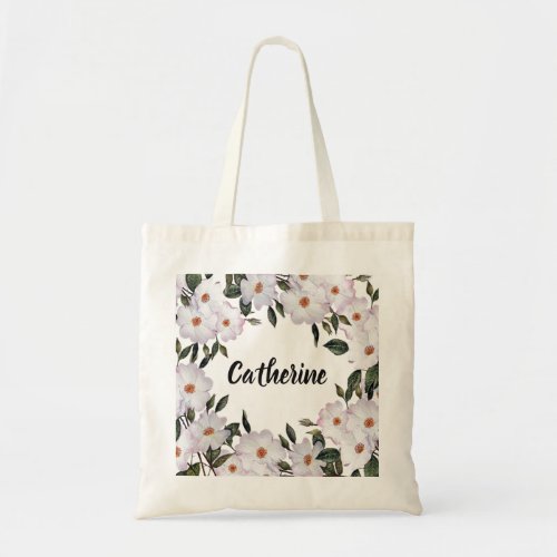 Watercolor Roses Ballerina Floral Art Tote Bag