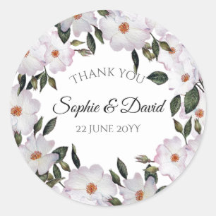 Watercolor Roses Ballerina Floral Illustration Classic Round Sticker