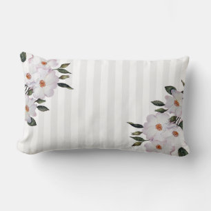 Watercolor Roses Ballerina Floral Illustration Lumbar Pillow
