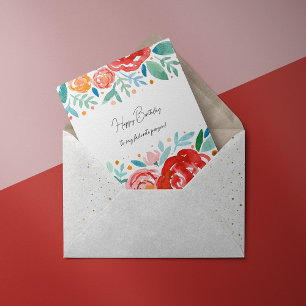 Watercolor roses Birthday Card