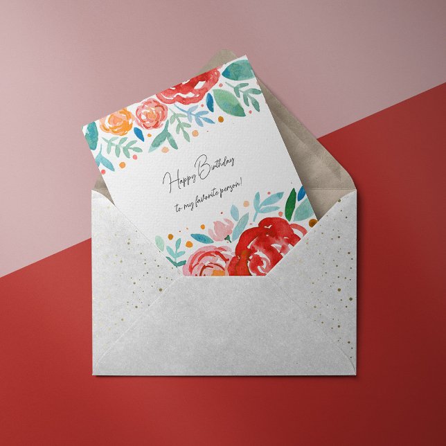 Watercolor roses Birthday Card (Creator Uploaded)