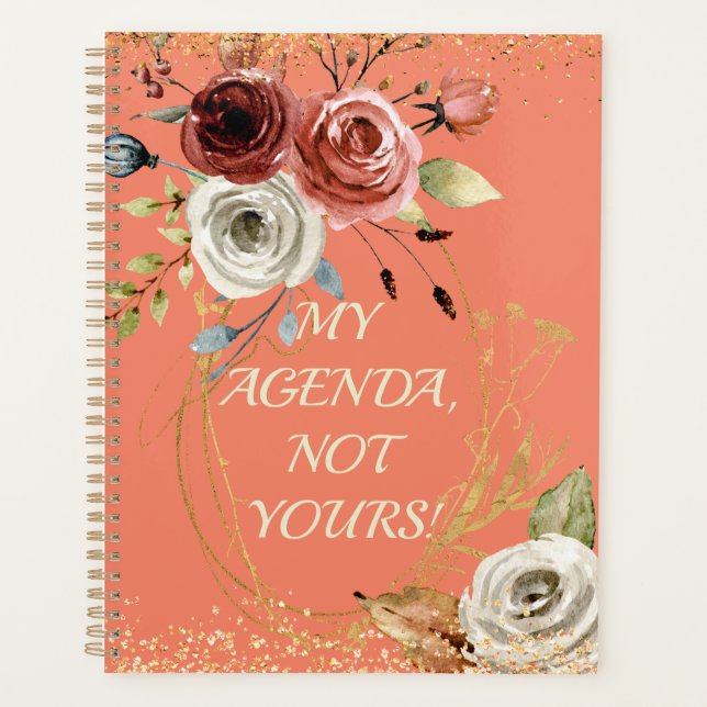 Watercolor Roses Bouquet Agenda Planner (Front)