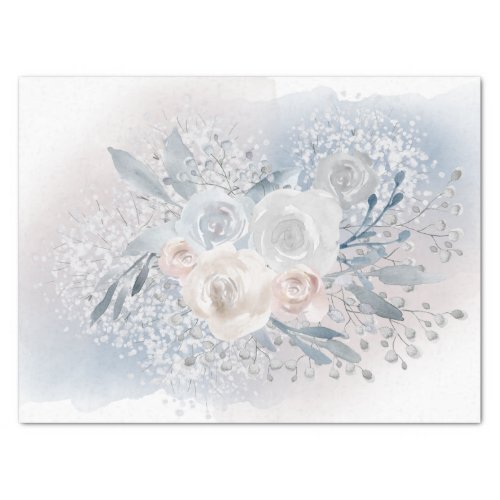 watercolor roses bouquet tissue paper