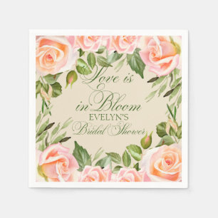 Watercolor Roses Bridal Shower Napkins