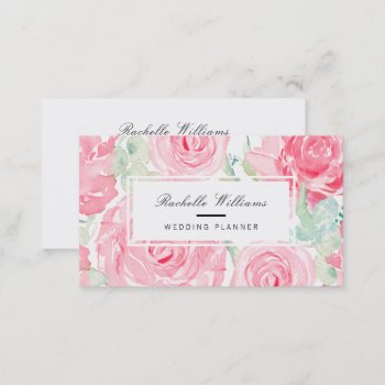 Watercolor Roses Business Card by byDania at Zazzle