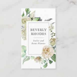 Watercolor Roses Business Card