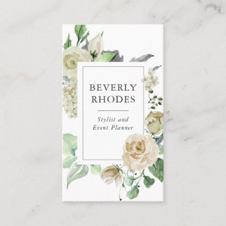 Watercolor Roses Business Card