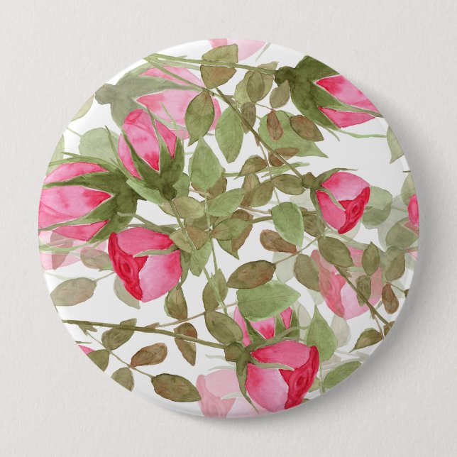 Watercolor roses button (Front)