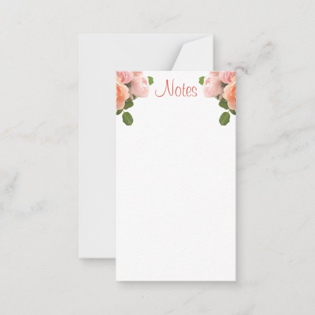 Watercolor Roses Calligraphed Script Template Chic (Front)