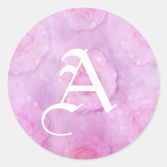 Watercolor roses classic round sticker (Front)