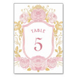 Watercolor Roses Crest Table Number