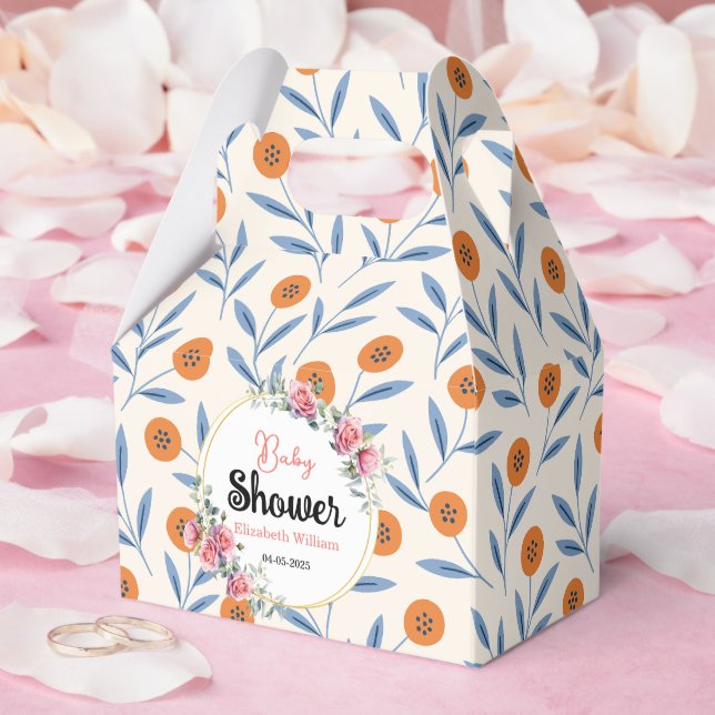 Watercolor Roses & Eucalyptus Baby Shower Favor Boxes (Wedding)