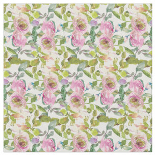 Watercolor Roses Fabric