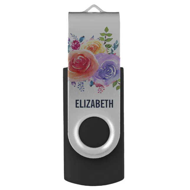 Rose Flashdrive Watercolor Roses Floral Bouquet Flash Drive | Zazzle