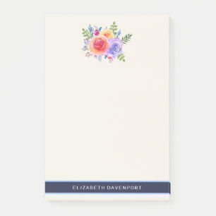 Watercolor Roses Floral Bouquet Post-it Notes