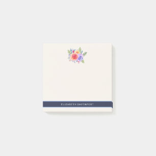 Watercolor Roses Floral Bouquet Post-it Notes
