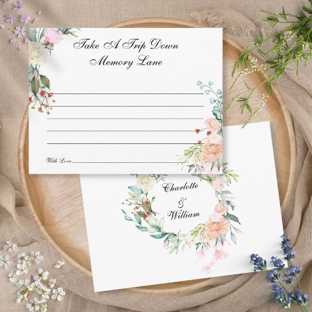 Watercolor Roses Floral Memories Advice Card (Watercolor Roses Floral Memories Advice Card)