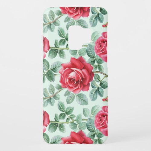 Watercolor Roses Floral Seamless Illustration Case_Mate Samsung Galaxy S9 Case