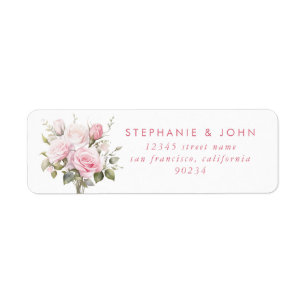 Watercolor Roses Flower Return Address Labels