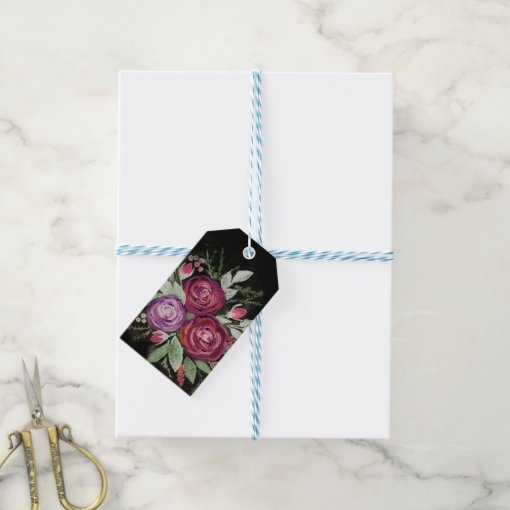 Watercolor roses gift tags Zazzle