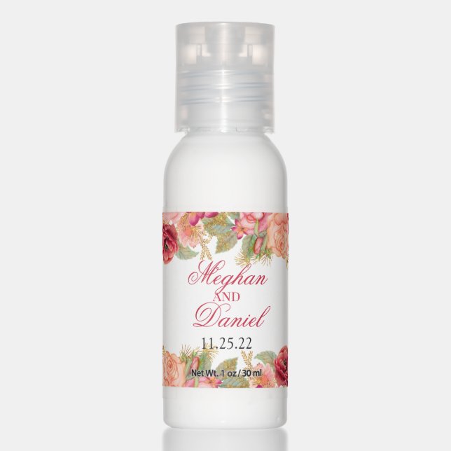 Watercolor Roses & Glitter    Hand Lotion (Front)