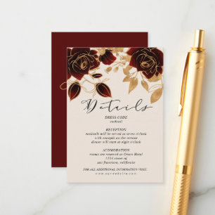 Watercolor Roses Gold Details Enclosure Card