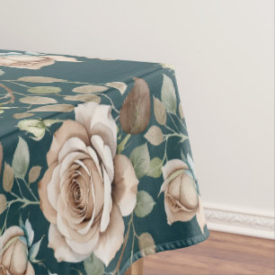 Watercolor Roses In Pale Shades Tablecloth