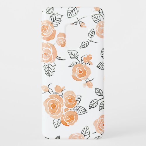 Watercolor Roses Ink White Background Case_Mate Samsung Galaxy S9 Case