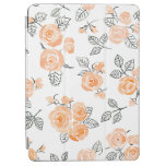 Watercolor Roses: Ink White Background iPad Air Cover