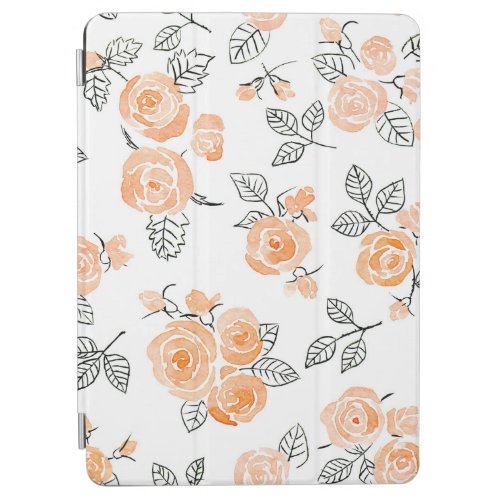 Watercolor Roses Ink White Background iPad Air Cover