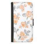 Watercolor Roses: Ink White Background Samsung Galaxy S5 Wallet Case