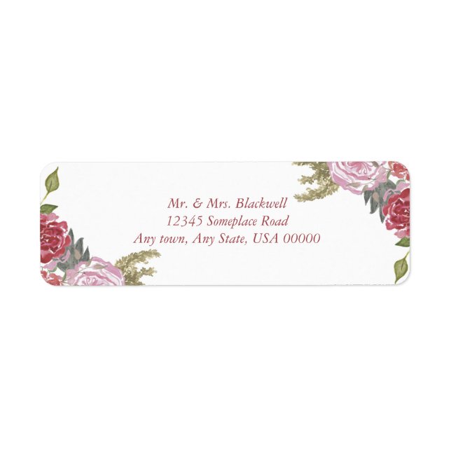 Watercolor Roses Label (Front)