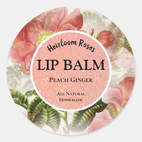 Watercolor Roses Lip Balm Product Stickers