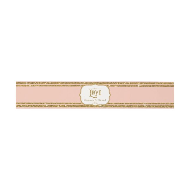 Watercolor Roses Love Elegant Romantic Wedding Invitation Belly Band (Flat)