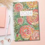 Watercolor Roses Monthly Planner<br><div class="desc">Stay organized in style with our non-dated Watercolor Roses Monthly Planner. This planner boasts a beautiful watercolor rose background in a soft pinks and coral, adding an elegant, artistic touch to your daily planning. The cover features a centered, bold, and modern year that can be customized to fit the year....</div>
