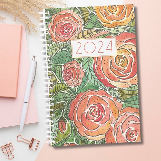 Watercolor Roses Monthly Planner (Creator Uploaded)