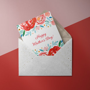 Watercolor roses Mother's Day Card
