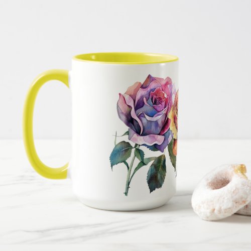 Watercolor Roses Mug