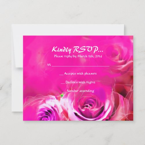 WATERCOLOR ROSES NEON Bat Mitzvah RSVP Card