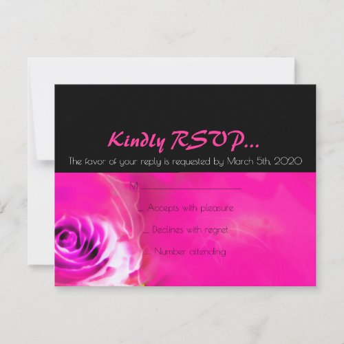 WATERCOLOR ROSES NEON Bat Mitzvah RSVP Card