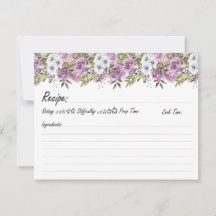 Watercolor Roses Personalized Floral Family Recipe