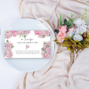 Watercolor roses - Recipe for the bride to be Enclosure Card
