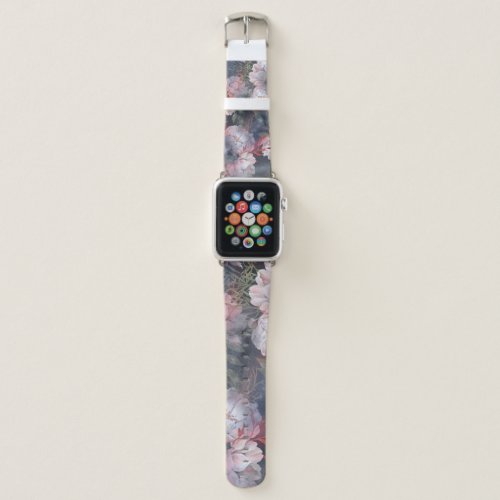 Watercolor Roses Romantic Seamless Pattern Apple Watch Band