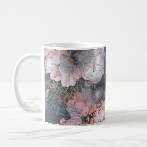 Watercolor Roses Romantic Seamless Pattern Coffee Mug