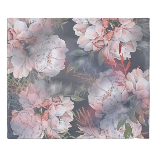 Watercolor Roses Romantic Seamless Pattern Duvet Cover